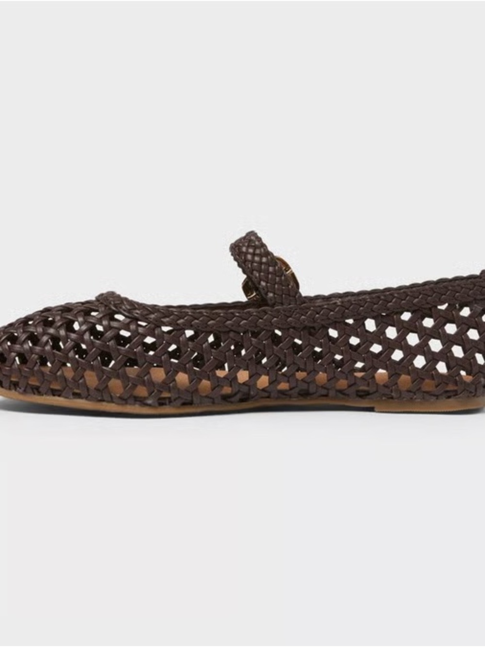Universal Thread Braided Mary Jane Flats - Dark Brown with Gold Buckle - Picture 2 of 6
